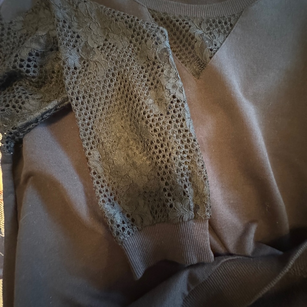 KOTON Black Lace Sleeve Women's Top